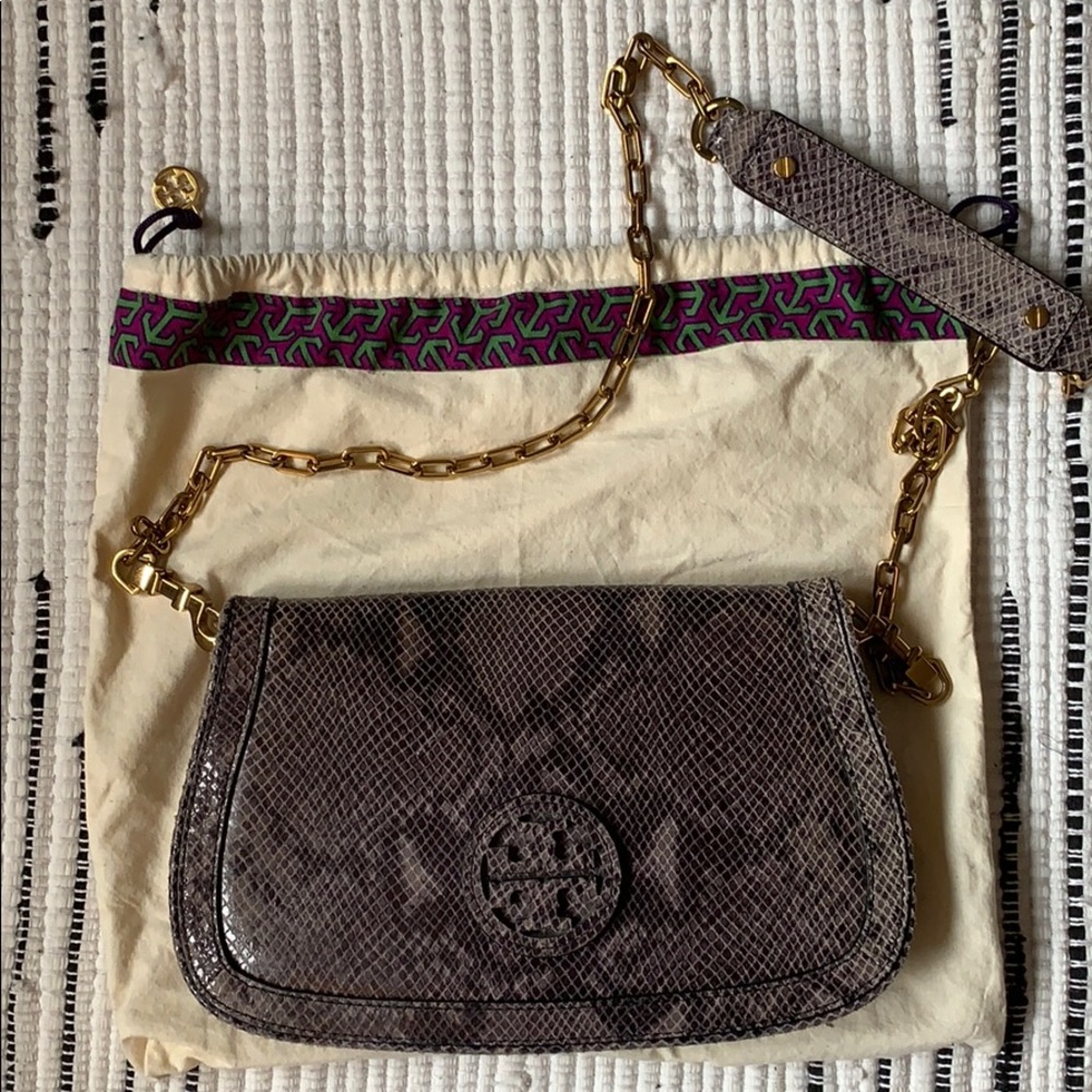 Tory Burch Amanda snake clutch/crossbody